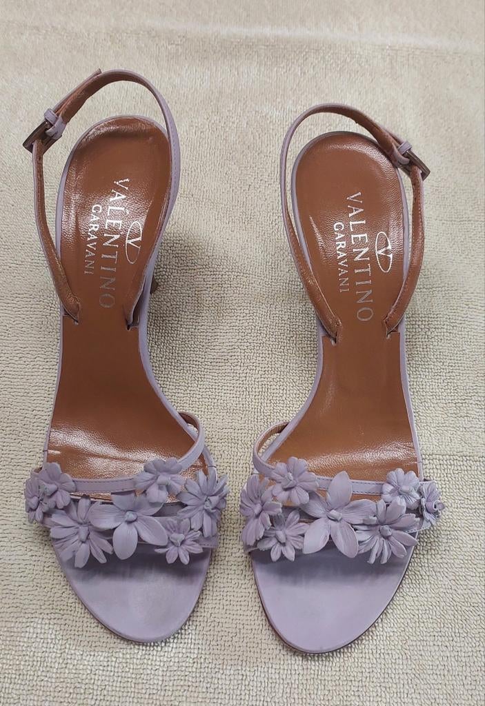 Originele Valentino Garavani hoge sandalen Lila Floral EU 38, Kleding | Dames, Schoenen, Overige kleuren, Zo goed als nieuw, Valentino Garavani