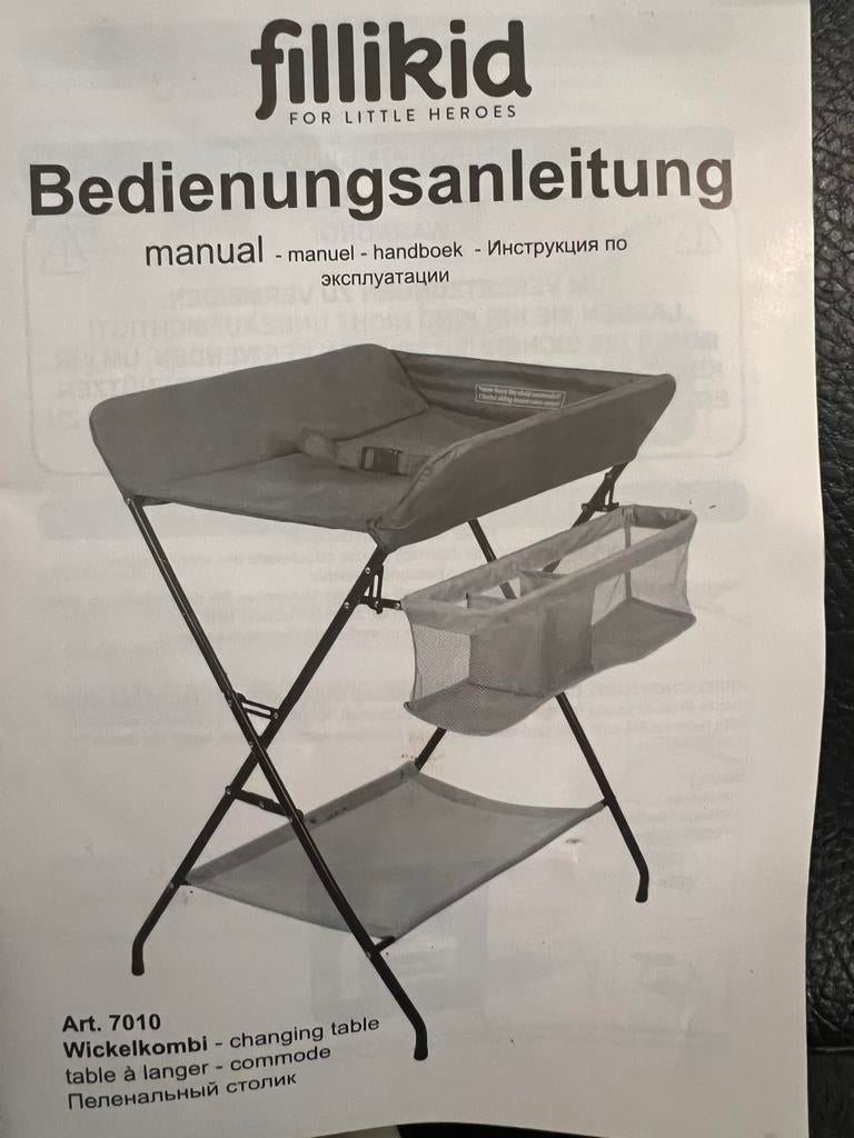 Fillikid opvouwbare luiertafel grijs, Ophalen of Verzenden, Zo goed als nieuw, Overige typen, Overige merken