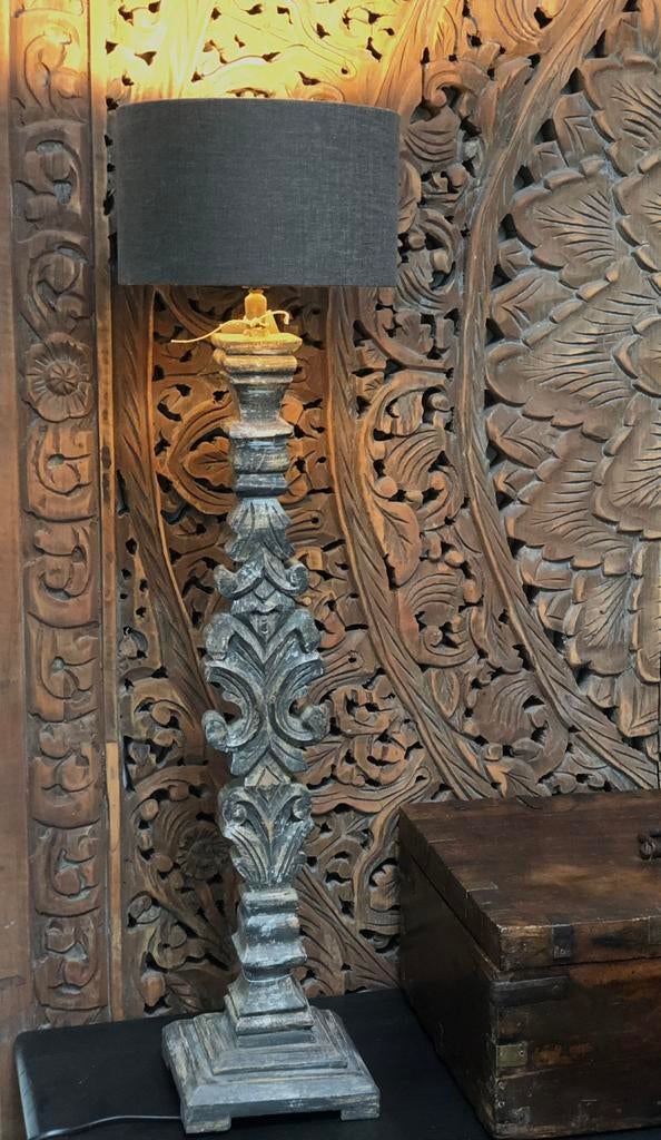 Houtgestoken lamp Aura Peeperkorn zonder de kap, Ophalen of Verzenden