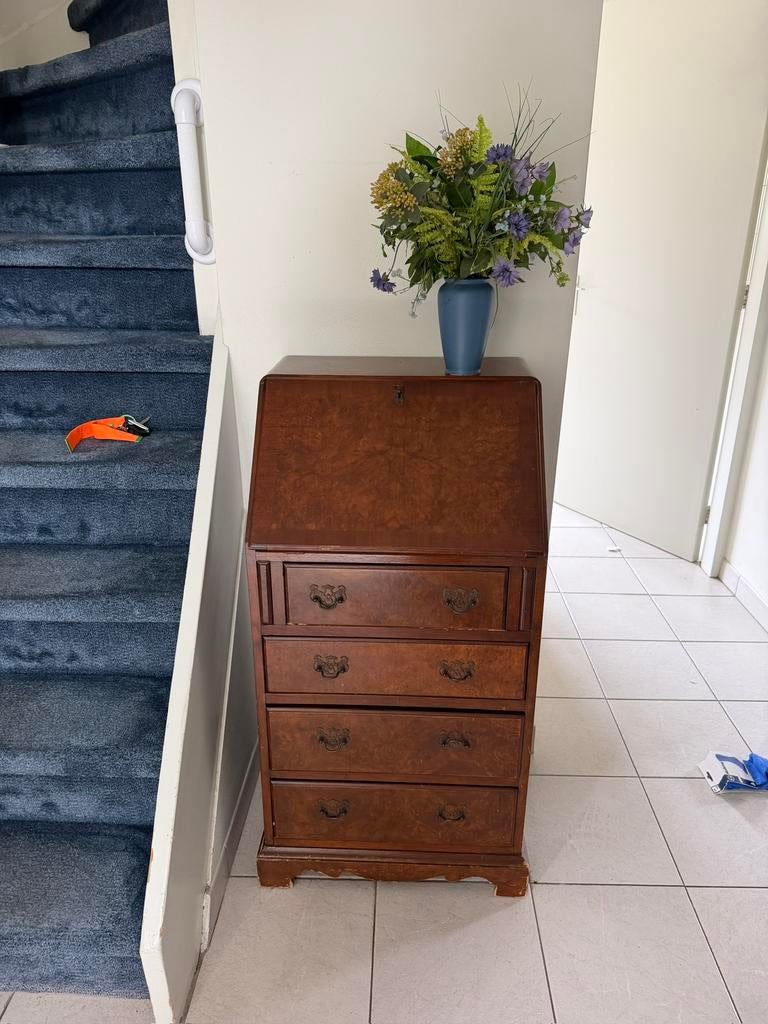 Klassieke secretaire / klepbureau – massief hout – vintage, Huis en Inrichting, Kasten | Dressoirs, Ophalen, Gebruikt, 25 tot 50 cm