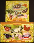 - 729 - 2 Blokken met Vlinders uit Azië., Verzenden, Gestempeld, Dier of Natuur