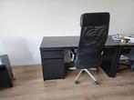 IKEA MALM bureau + STORL bureaustoel – set, Huis en Inrichting, Ophalen, In hoogte verstelbaar, Gebruikt