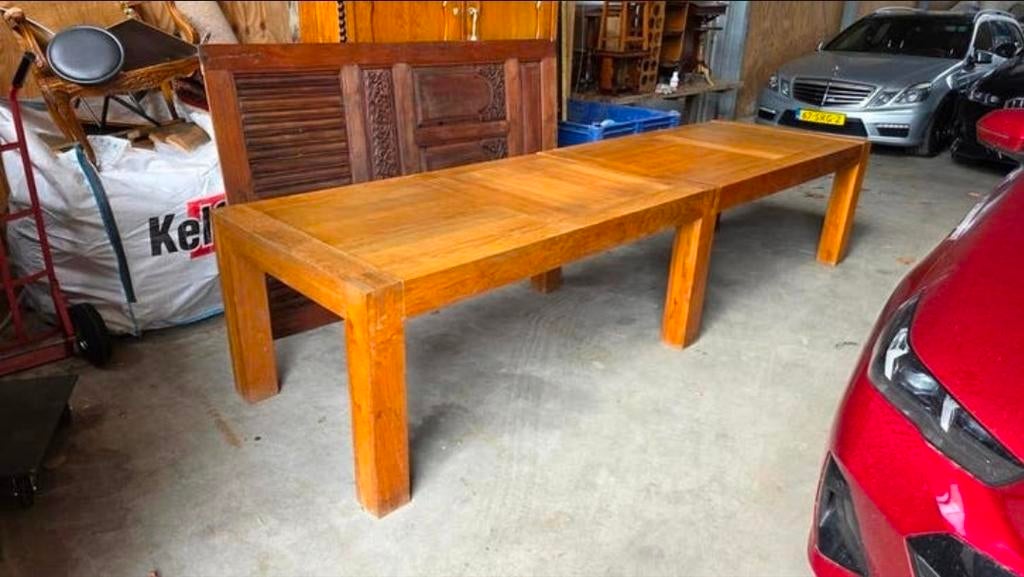 Eiken eettafel 350 cm lang, Antiek en Kunst, Antiek | Meubels | Tafels, Ophalen of Verzenden