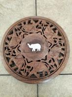 Uitgewerkt hout bord, Ophalen, Rond, Hout