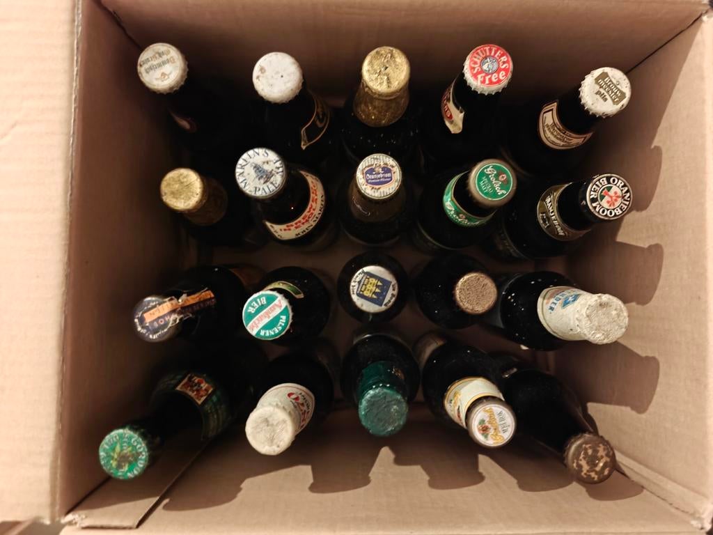Doos volle oude bieren, Verzamelen, Biermerken, Ophalen of Verzenden, Gebruikt, Flesje(s), Overige merken