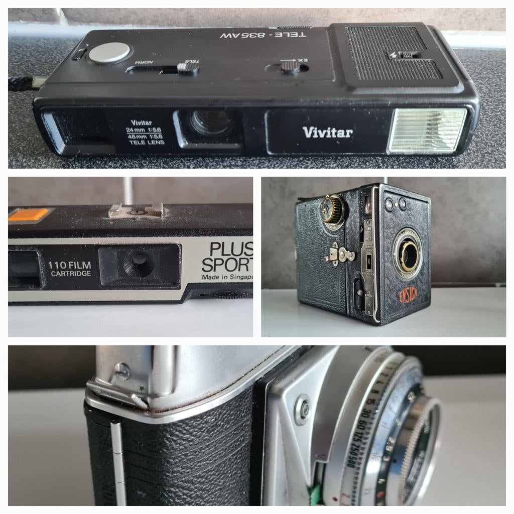 Verzameling analoge camera's uit de jaren 20, 50, 70 en 80, Ophalen of Verzenden, Gebruikt, Compact, Kodak