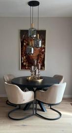 Set van 4 elegante eetkamerstoelen, Huis en Inrichting, Stoelen, Ophalen, Gebruikt, Overige kleuren, Vier