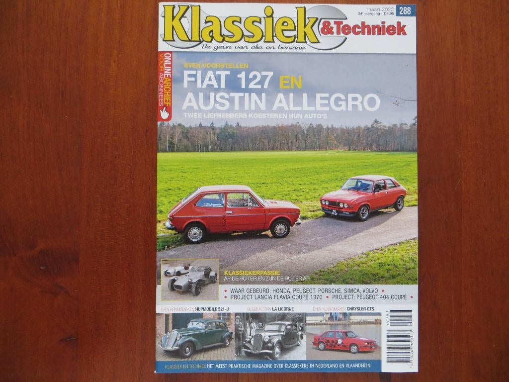 Klassiek & Techniek 288 Fiat 127, Austin Allegro, De Ruiter, Boeken, Ophalen of Verzenden, Nieuw, Overige merken