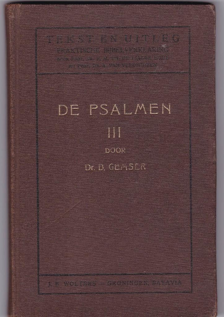 Gemser, Dr.B. - De psalmen III, Ophalen of Verzenden, Gelezen, Gemser, Dr.B., Christendom | Protestants