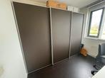 Kast met schuifdeuren, mat glas grijs/bruin 280x65x220h, Huis en Inrichting, Kasten | Kledingkasten, Ophalen, Gebruikt, 200 cm of meer