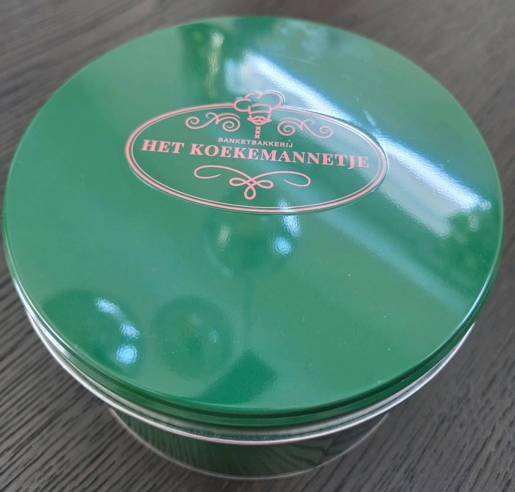 Koektrommel van het Koekemannetje Amsterdam, Ophalen, Zo goed als nieuw, Metaal, Groen