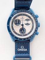 Omega- Swatch MISSION TO THE SUPER BLUE MOONPHASE , Ophalen, Nieuw, Blauw