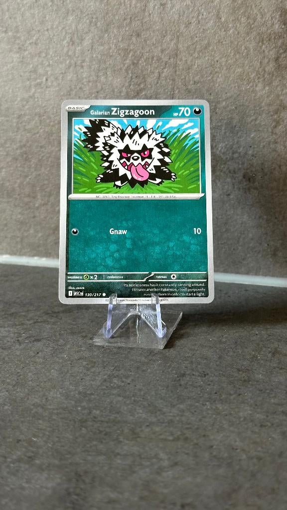 Galarian Zigzagoon 130/217 - Ascended Heroes - Normaal, Ophalen of Verzenden, Zo goed als nieuw, Losse kaart