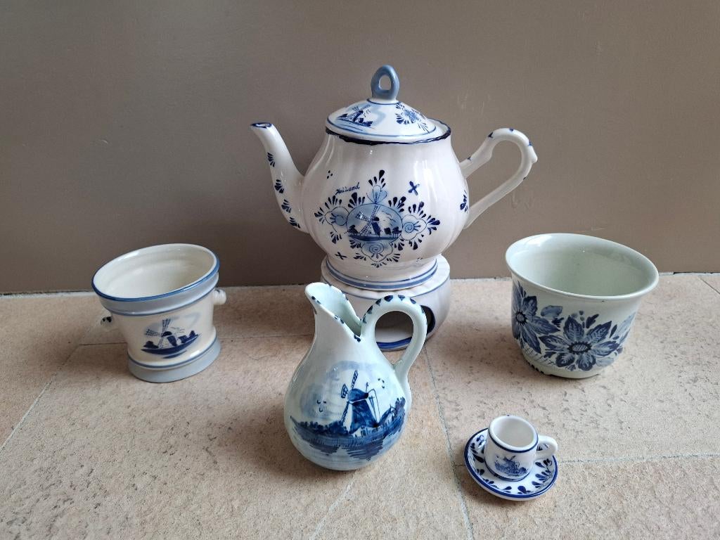 Delfts Blauwe theepot, kannetje, bloempot, Ophalen of Verzenden