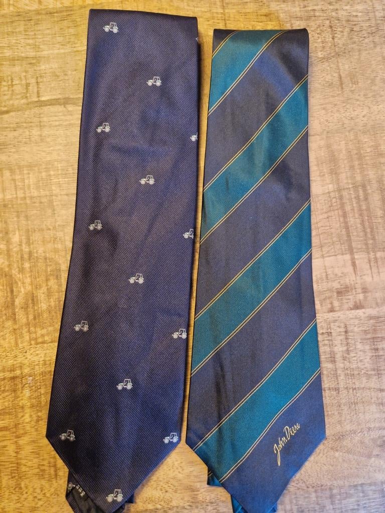 Stropdassen John Deere & Deutz Fahr, Blauw, Ophalen of Verzenden, John Deere, Deutz Fahr, Met patroon