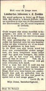 Zanden v.d. Lambertus Johannes Driel 1934-1952 Orthen, Ophalen of Verzenden