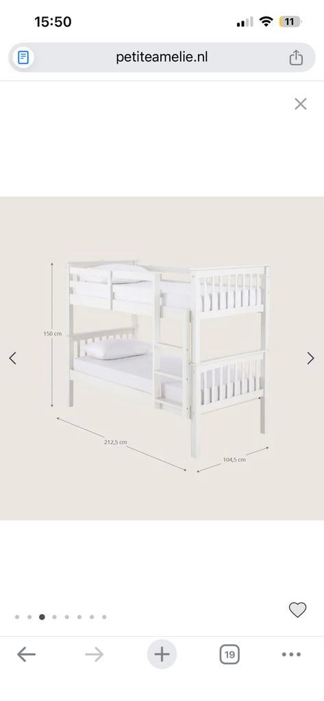 Petite amelie Multifunctioneel deelbaar stapelbed - wit, Ophalen of Verzenden, Gebruikt, Tweepersoons