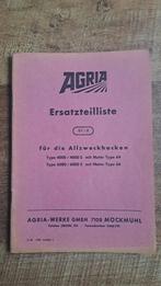 AGRIA onderdelenlijst type 4000 en 6000, tuinfrees,, Ophalen of Verzenden, Zo goed als nieuw, Catalogus