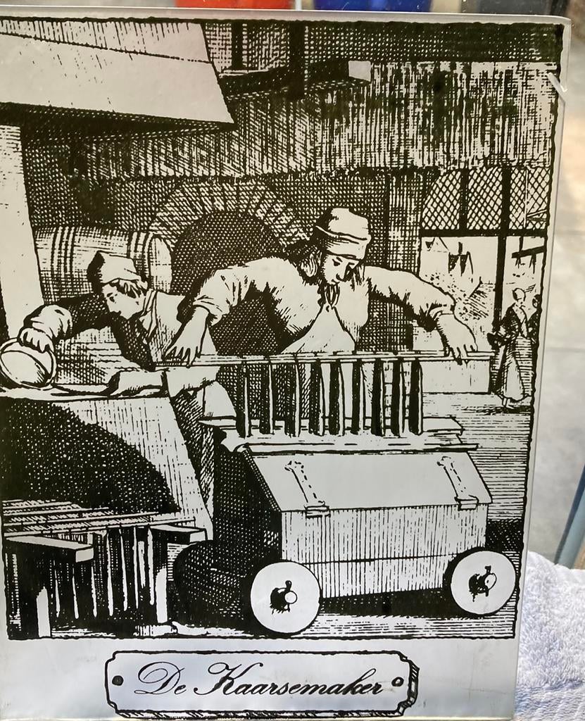 Glazen Raamhanger Glas De Kaarsemaker naar Jan Luyken Prent, Verzenden