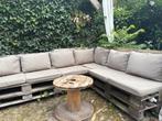 Palletbank groot Madison kussens taupe, Tuin en Terras, Ophalen, Hout