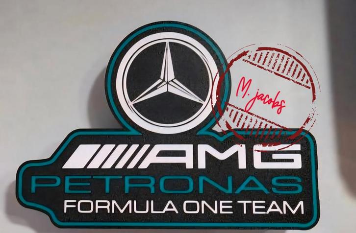 Mercedes AMG LED lamp - Mancave / F1 decoratie, Verzamelen, Automerken, Motoren en Formule 1, Nieuw, Formule 1, Ophalen of Verzenden