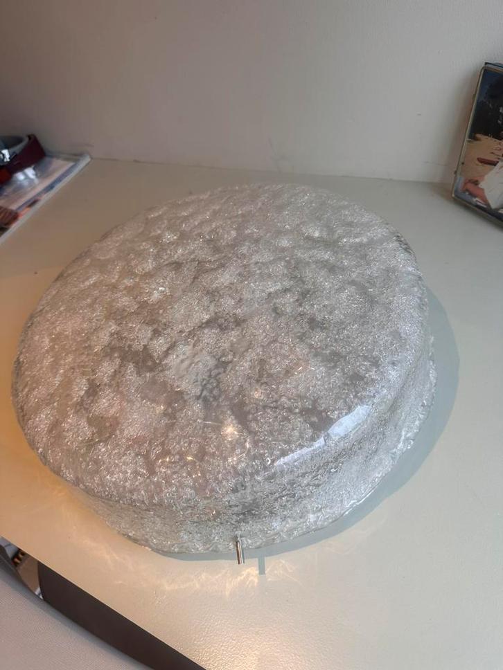 Hillebrand plafondlamp ijsglas, Huis en Inrichting, Lampen | Plafondlampen, Glas, Ophalen