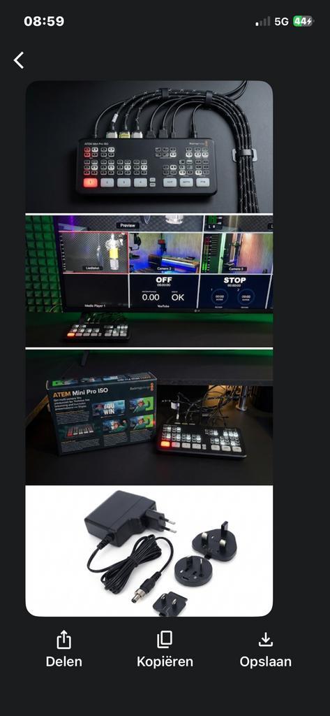 ATEM Mini Pro ISO–Incl. doos – Perfect voor DaVinci Resolve, Computers en Software, Joysticks, Zo goed als nieuw, Ophalen of Verzenden