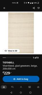 IKEA Tidtabell Vloerkleed, glad geweven, beige, 200x300 cm, Ophalen, Beige, 200 cm of meer, Zo goed als nieuw