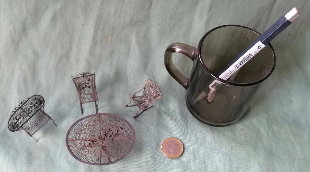 Zilveren filigrain miniatuur meubels Poppenhuis?, Antiek en Kunst, Ophalen of Verzenden, Zilver