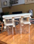 Vintage kunststof kruidenkastje met doorzichtige bakjes., Ophalen, Gebruikt