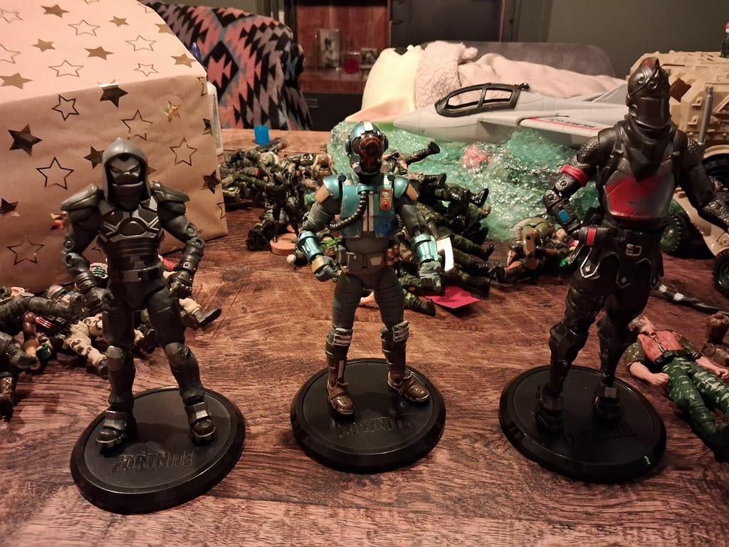 set van 3 Fortnite Ffiguren, Ophalen of Verzenden, Zo goed als nieuw, Actiefiguur of Pop