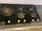 Whirlpool 4-pits gaskookplaat - Zwart glas, Witgoed en Apparatuur, Kookplaten, Gebruikt, Inbouw, Gas, 4 kookzones