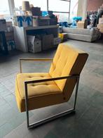OKERGELE FAUTEUIL MET METALEN FRAME, Ophalen, Gebruikt, Minder dan 75 cm, Stof
