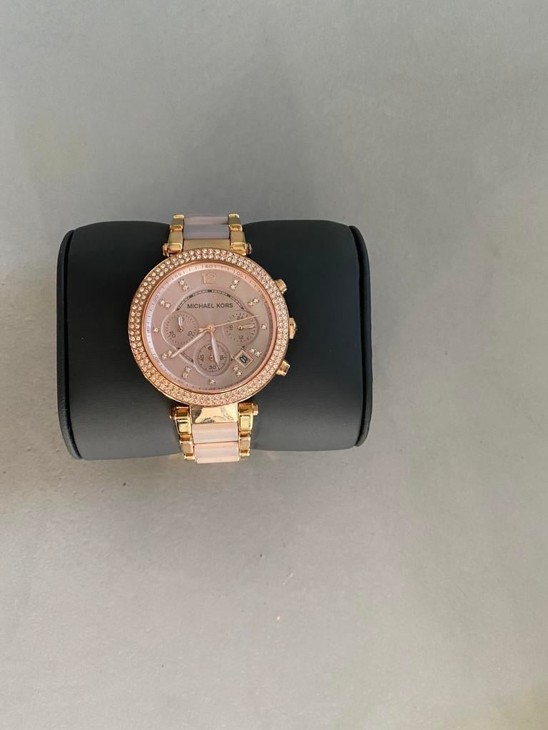 Michael Kors horloge rose goud kleur, Ophalen of Verzenden, Zo goed als nieuw, Goud
