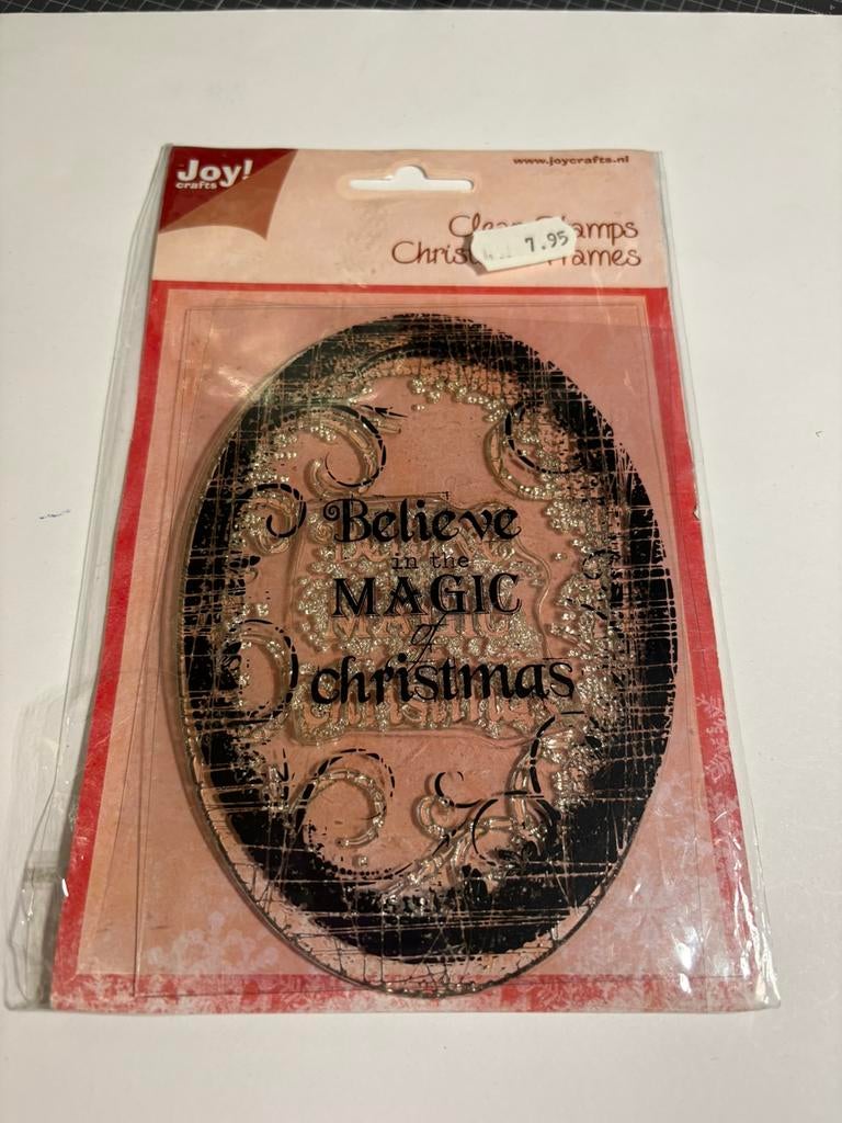 Joy stempel ovaal kerst, Hobby en Vrije tijd, Stempelen, Ophalen of Verzenden, Zo goed als nieuw, Clearstamp