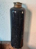 Mooie kruik emaille? met koperen dop ,sleets,stoer brocante, Ophalen of Verzenden