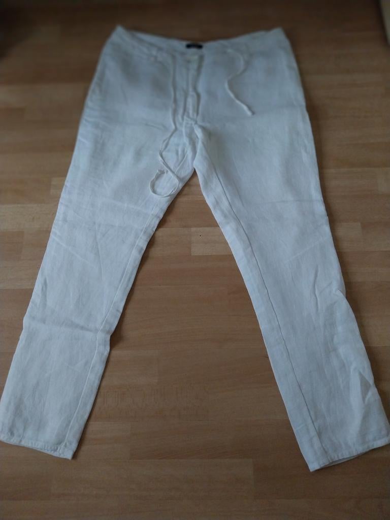 LINNEN BROEK ZGAN, Wit, Maat 42/44 (L), Ophalen of Verzenden, Zo goed als nieuw