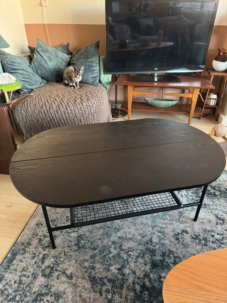 Jysk salontafel zwart, Ophalen, Gebruikt, 100 tot 150 cm, 50 tot 100 cm