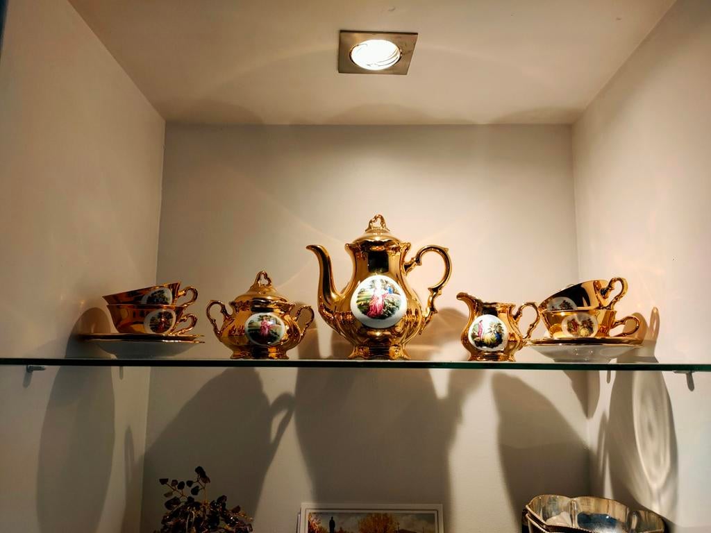 Bavaria Waldershof 22K verguld theeservies, Ophalen of Verzenden