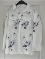 NIEUW - Witte blouse met vlinders maat L, Ophalen of Verzenden, Nieuw, Maat 42/44 (L), Wit