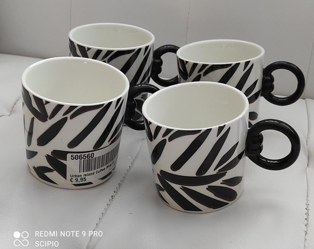 Riviera Maison Urban Island Koffiekopjes S - Set van 4, Huis en Inrichting, Keramiek, Nieuw, Ophalen of Verzenden, Overige stijlen