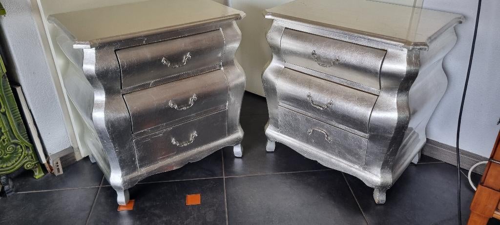 Zilverkleurig Buikkastjes met 3 Lades, Ophalen, Zo goed als nieuw