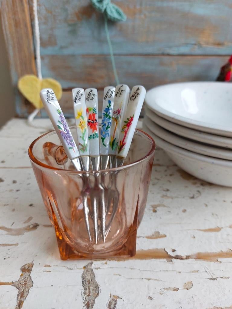 Supergave cocktail/snackvorkjes met bloemen, Ophalen of Verzenden