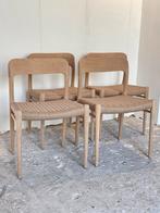 Gezeepte eiken Moller stoelen vintage Deens design, Ophalen of Verzenden, Zo goed als nieuw, Vier, Overige materialen