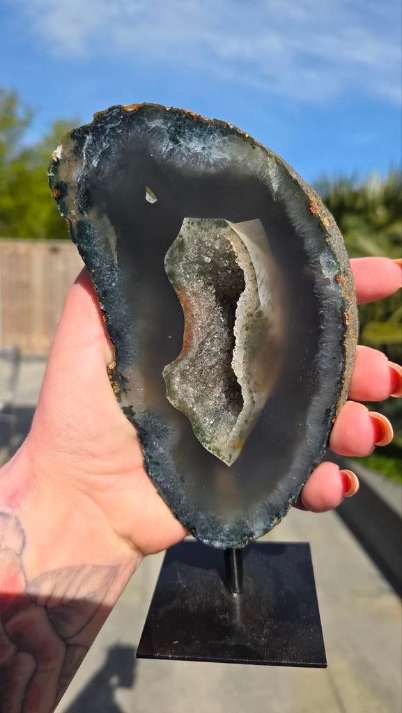 Agaat op standaard - 570 gram, 16x7 cm, Ophalen of Verzenden