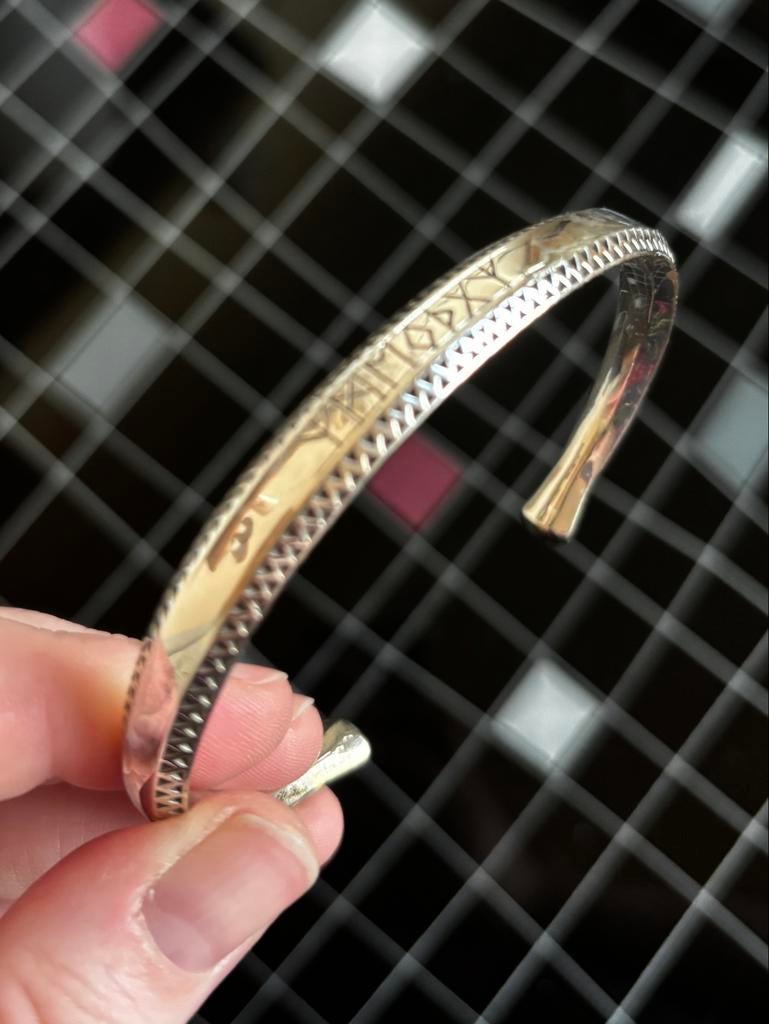 Bijzondere Zilveren Keltische Armband met Runen 925, Sieraden, Tassen en Uiterlijk, Armbanden, Verzenden, Gebruikt, Zilver