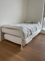 Wit eenpersoons onderschuifbed, Ophalen, Gebruikt, 90 cm, Eenpersoons
