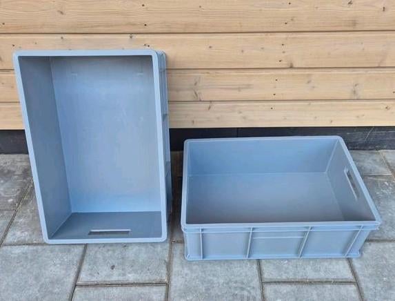 2X WIBO Opbergbox 60x20x40 cm grijs 40 liter, Doe-het-zelf en Verbouw, Kratten en Dozen, Ophalen, 50 tot 75 cm, Minder dan 35 cm