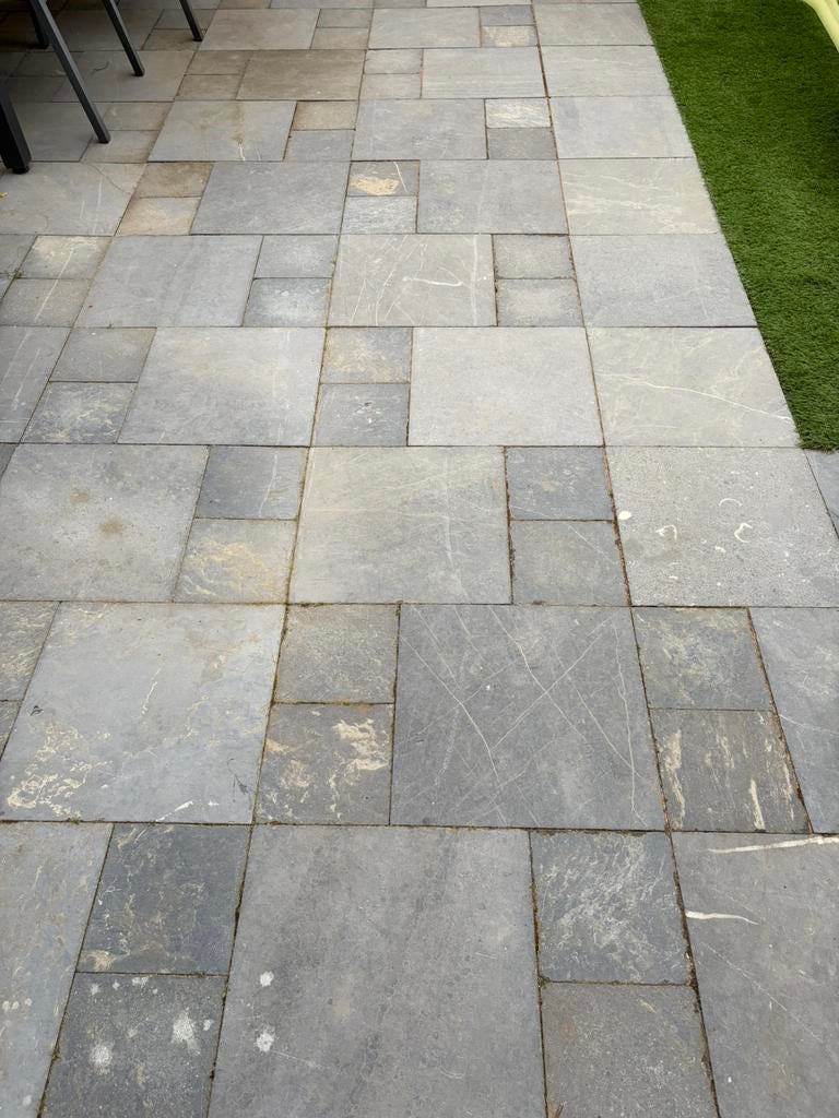 Natuursteen terrastegels 40x40 & 20x20x2, Tuin en Terras, Tegels en Klinkers, Ophalen, Zo goed als nieuw, Natuursteen, Terrastegels