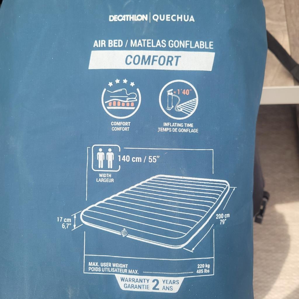 Decathlon Quechua Comfort Luchtbed 2-persoons, Ophalen of Verzenden, Gebruikt, 2-persoons